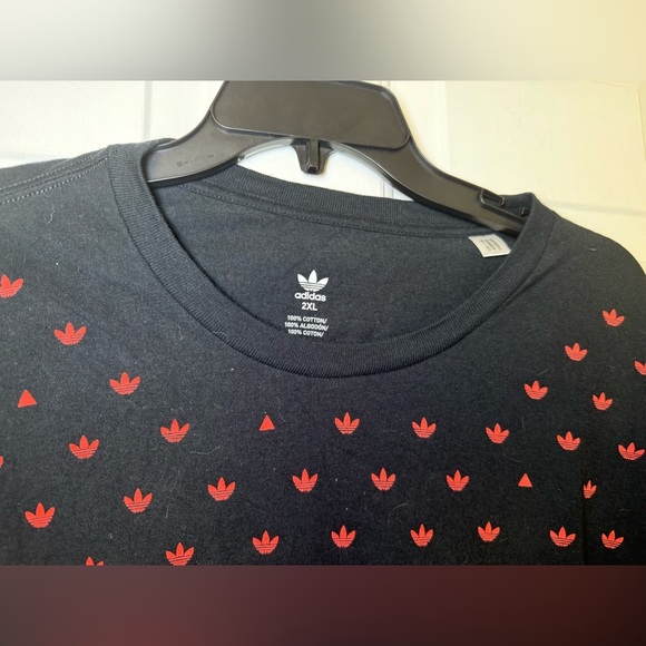 Adidas Men’s Size 2X Invader Black Short Sleeve Tee NWOT 100% Cotton Orange Logo - Picture 3 of 6
